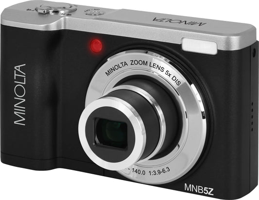 Minolta MNB5Z 56MP 5K Digital Camera with 5x Optical Zoom – Black (Brand New)