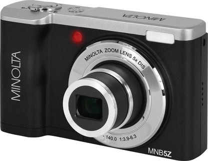 Minolta MNB5Z 56MP 5K Digital Camera with 5x Optical Zoom – Black (Brand New)