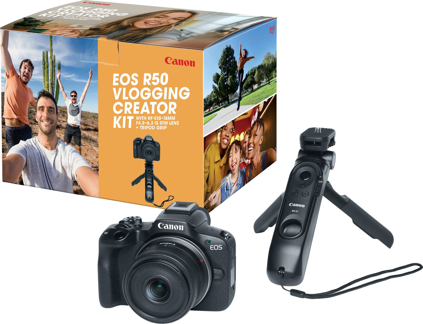 Canon EOS R50 4K Mirrorless Camera with RF-S 10-18mm F4.5-6.3 IS STM Lens – Video Creator Kit Black (Brand New)