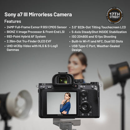 Sony A7 III Full-Frame Mirrorless Camera + Corel Software + 128GB SDXC Kit (Brand New)