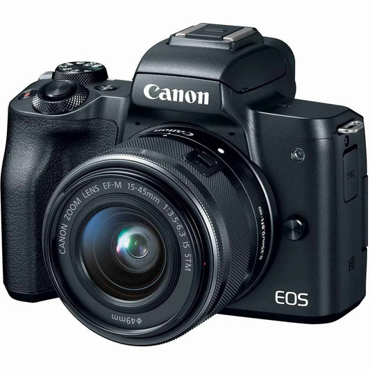 Canon EOS M50 24.1MP Mirrorless Camera with 15 - 45mm Lens - Black - digitalfocuspro