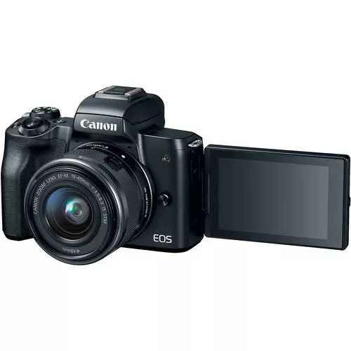 Canon EOS M50 24.1MP Mirrorless Camera with 15 - 45mm Lens - Black - digitalfocuspro