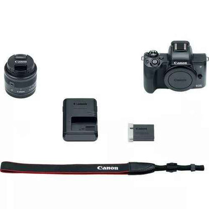 Canon EOS M50 24.1MP Mirrorless Camera with 15 - 45mm Lens - Black - digitalfocuspro