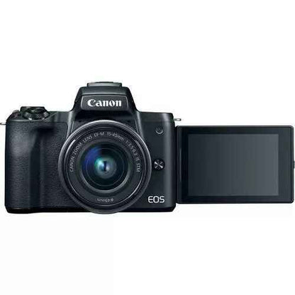 Canon EOS M50 24.1MP Mirrorless Camera with 15 - 45mm Lens - Black - digitalfocuspro