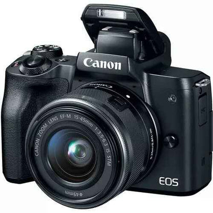 Canon EOS M50 24.1MP Mirrorless Camera with 15 - 45mm Lens - Black - digitalfocuspro