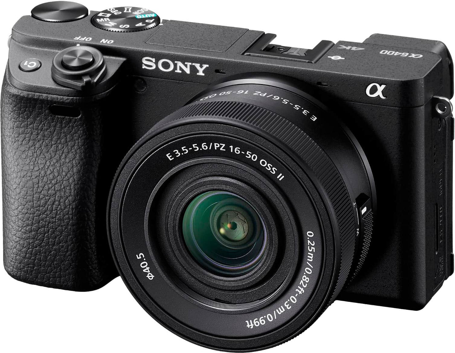 Sony Alpha 6400 APS-C Mirrorless Camera with E PZ 16-50mm F3.5-5.6 OSS Lens – Black (Brand New)