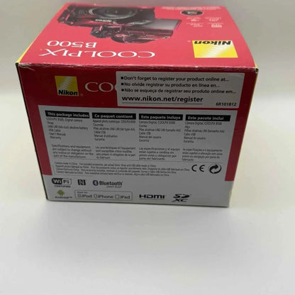 Nikon COOLPIX B500 16MP Bridge Camera - Red (40x Zoom, Full HD) - digitalfocuspro