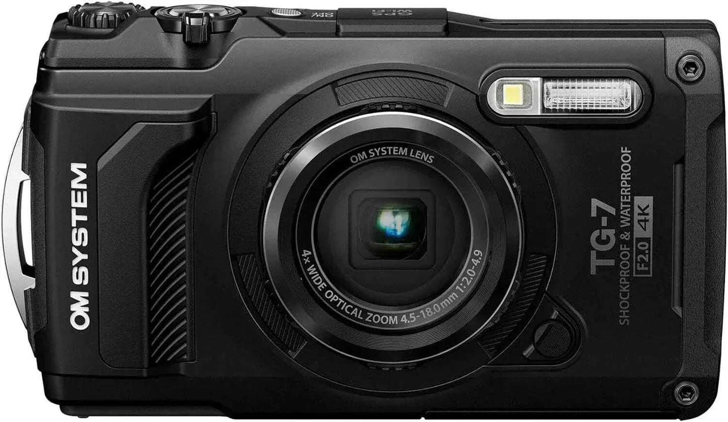 OM SYSTEM Tough TG - 7 12MP Waterproof Compact Camera - Black (4K) - digitalfocuspro