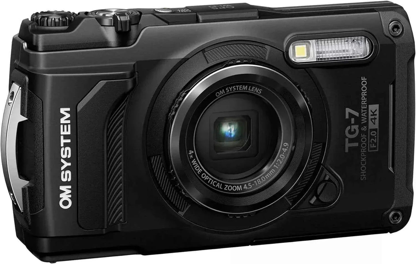 OM SYSTEM Tough TG - 7 12MP Waterproof Compact Camera - Black (4K) - digitalfocuspro