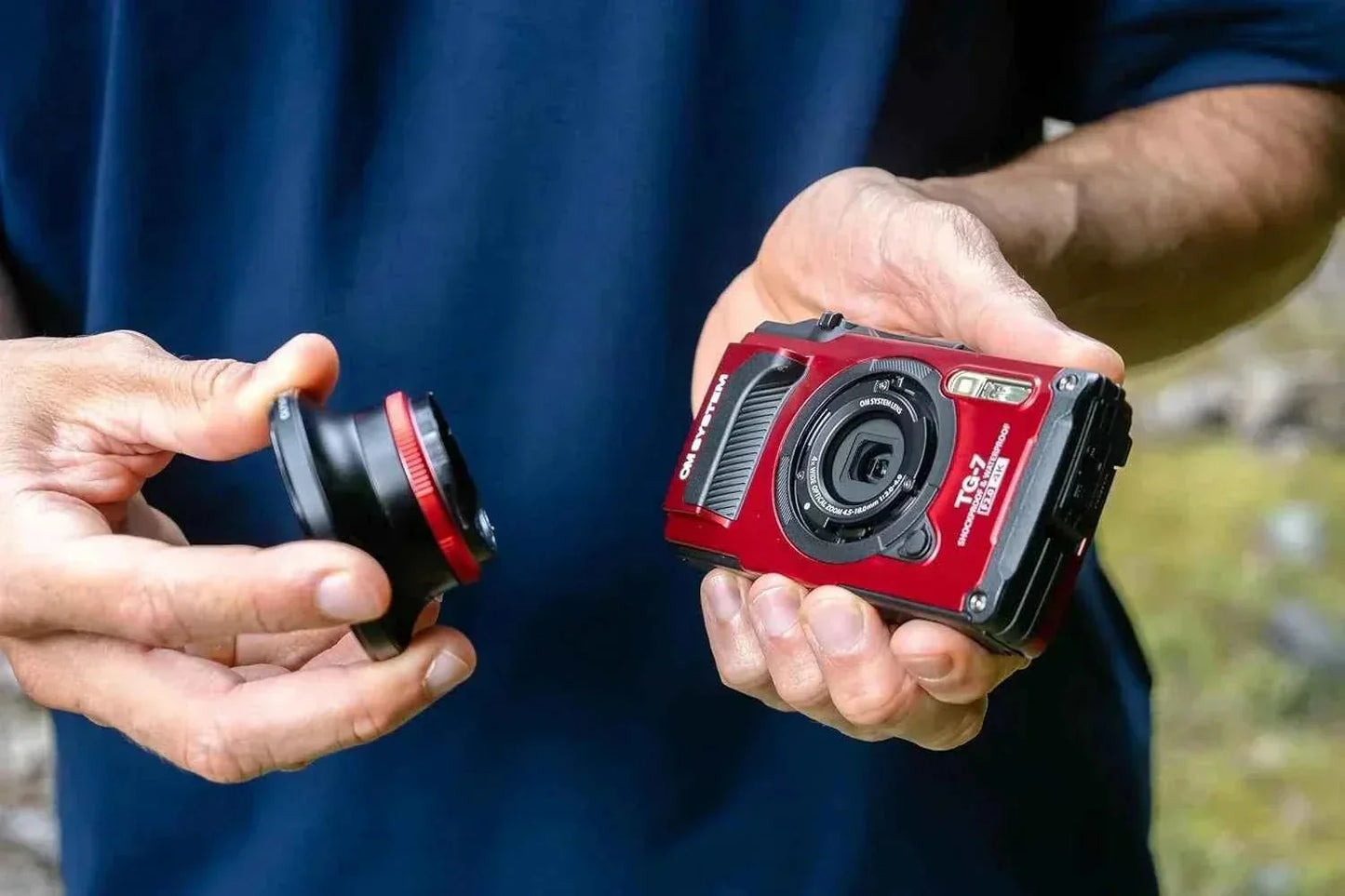 OM SYSTEM Tough TG - 7 12MP Waterproof Compact Camera - Red (4K) - digitalfocuspro