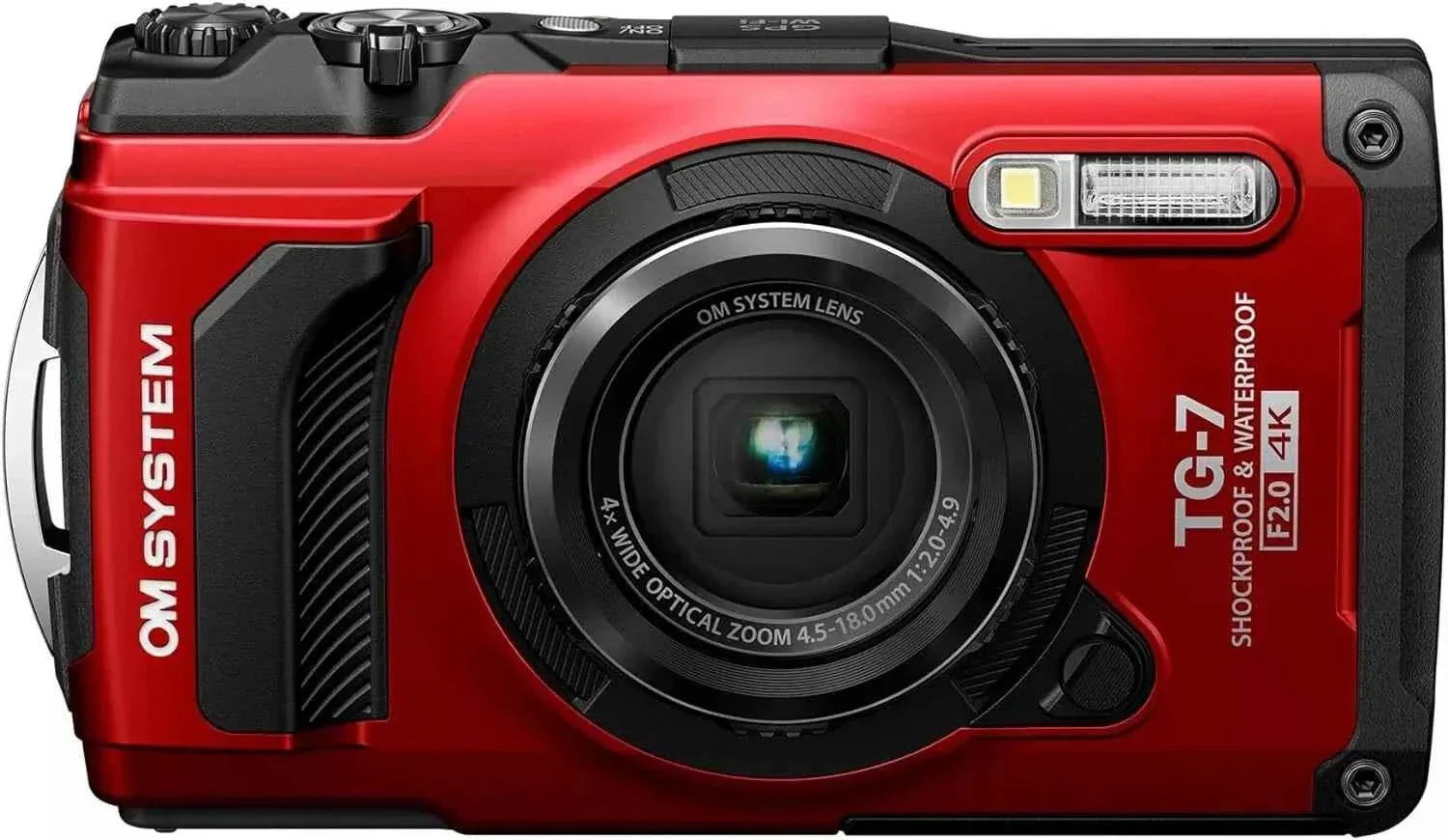 OM SYSTEM Tough TG - 7 12MP Waterproof Compact Camera - Red (4K) - digitalfocuspro
