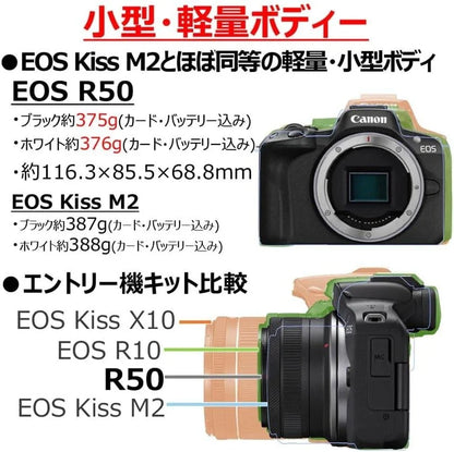 Canon EOS R50 24.2MP APS-C Mirrorless Camera (Body Only) – White (Brand New)
