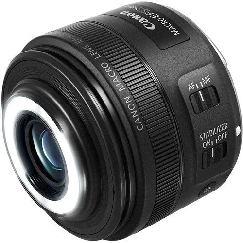 Canon EF-S 35mm f/2.8 IS STM Macro Prime Lens with Built-In Ring Light – Black (Brand New)