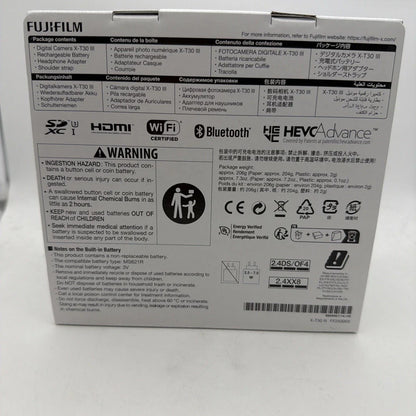Fujifilm X-T30 III 26.1MP APS-C Mirrorless Camera (Body Only) – Charcoal Silver (Brand New)