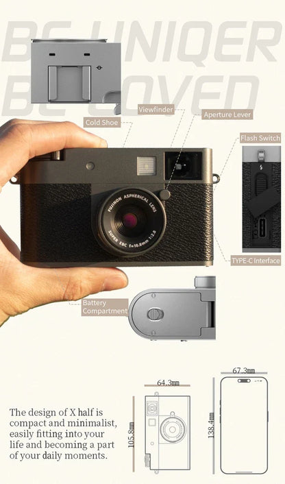 Fujifilm X Half 18MP Half-Frame Compact Camera with 10.8mm f/2.8 Lens – Silver (Brand New)
